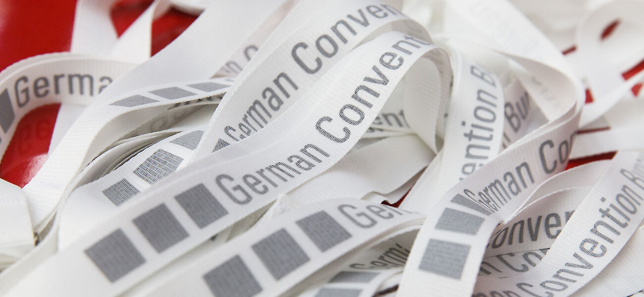 Lanyards with GCB logo and lettering