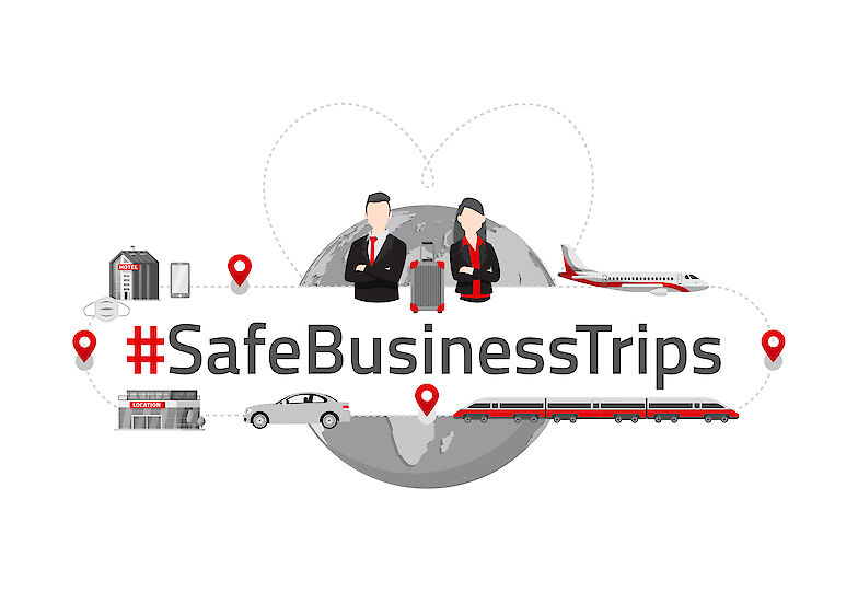 Key Visual der Kampagne #SafeBusinessTrips des GCB | © GCB