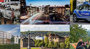 Collage of pictures from Frankfurt, Stuttgart, Munich, Hamburg, and Estrel Berlin
