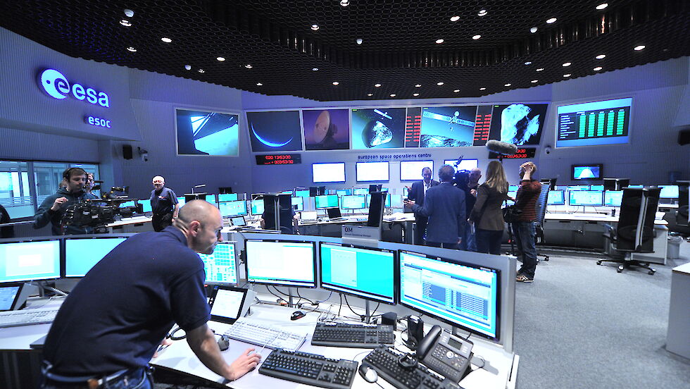Kontrollzentrum der ESOC in Darmstadt