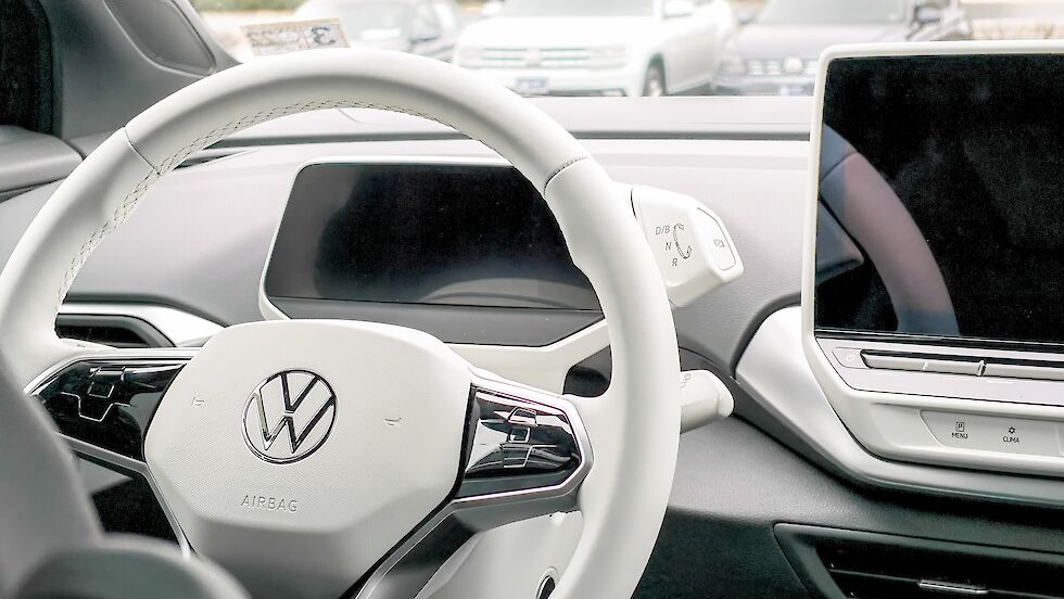 Cockpit view of VW IDF4 electronic car