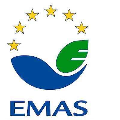 Logo von "EMAS", dem Öko-Audit der Europäischen Union.  „EMAS“  steht für "Eco-Management and Audit Scheme"