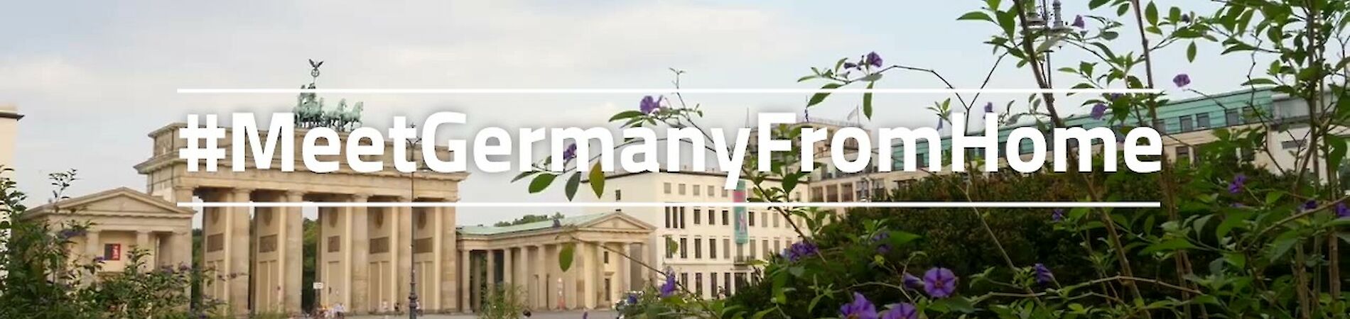 Visual of the GCB campaign "#MeetGermanyFromHome", the Brandenburg Gate can be seen in the background.