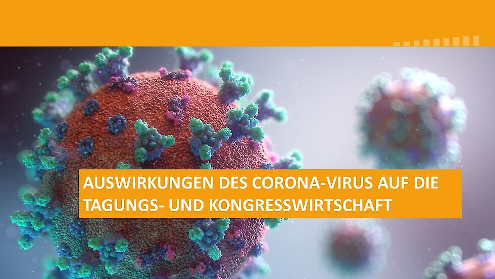 Visual mit Text "Auswirkungen des Corona-Virus auf die Tagungs- und Kongresswirtschaft" | © EITW / GCB
