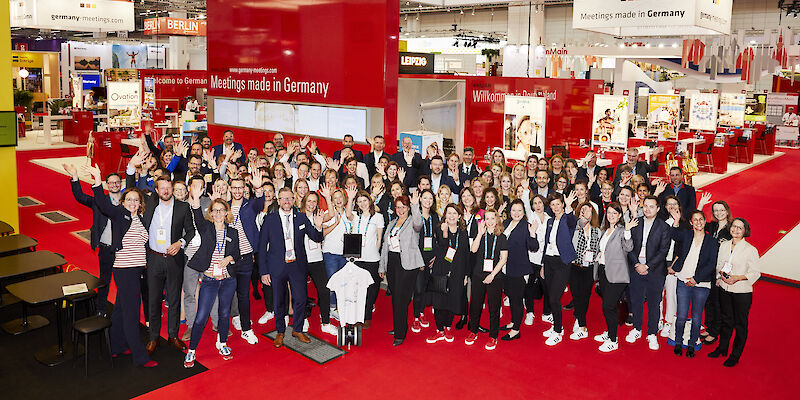 Group photo at the German booth during IMEX Frankfurt 2019