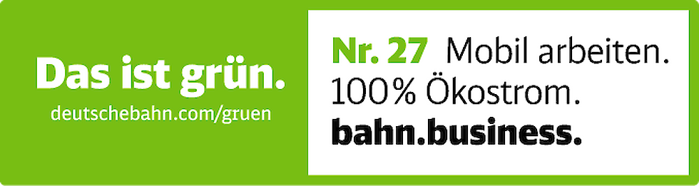 Visual der DB mit Schriftzug "Das ist grün." | © Deutsche Bahn AG