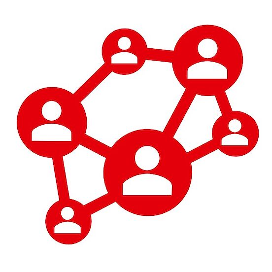 Netzwerk-Icon mit sechs Personen | © -